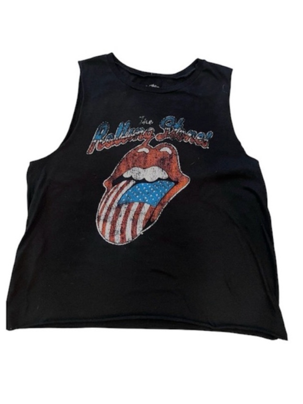 the Rolling Stones Black Logo Tee with White Print
